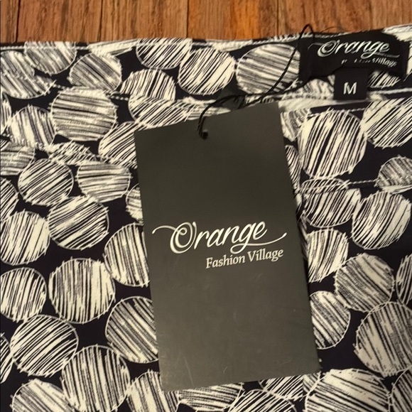 Orange Black and White Pattern Polka Dot Trousers - Picture 3 of 15